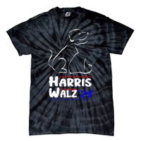 Cat Dog Ladies For Kamala 2024 President Kamala Harris Walz Tie-Dye T-Shirt