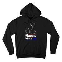 Cat Dog Ladies For Kamala 2024 President Kamala Harris Walz Tall Hoodie