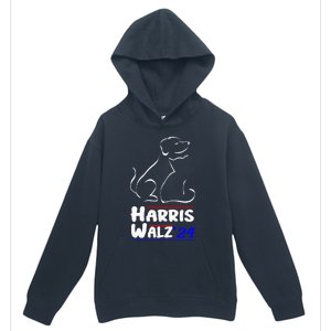 Cat Dog Ladies For Kamala 2024 President Kamala Harris Walz Urban Pullover Hoodie