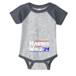 Cat Dog Ladies For Kamala 2024 President Kamala Harris Walz Infant Baby Jersey Bodysuit