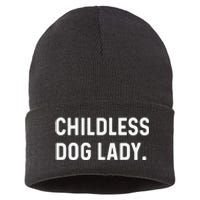 Childless Dog Lady Funny Pet Animal Dog Mom Sweat Sustainable Knit Beanie