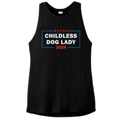 Childless Dog Lady Is Voting Kamala Election Usa 2024 Ladies PosiCharge Tri-Blend Wicking Tank