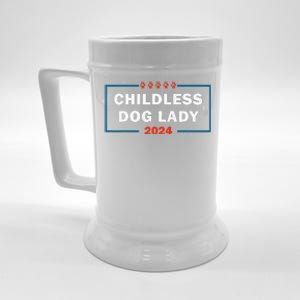 Childless Dog Lady Is Voting Kamala Election Usa 2024 Beer Stein