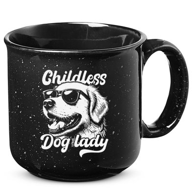 Childless Dog Lady Funny Dog Lover Meme 15oz Campfire Ceramic Mug