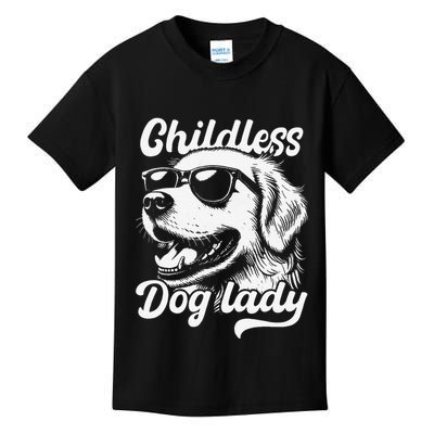 Childless Dog Lady Funny Dog Lover Meme Kids T-Shirt