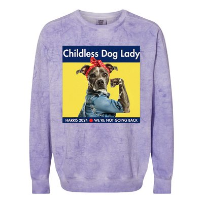 Childless Dog Lady Is Voting Kamala Election Usa 2024 Colorblast Crewneck Sweatshirt