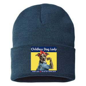 Childless Dog Lady Is Voting Kamala Election Usa 2024 Sustainable Knit Beanie