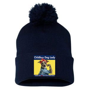 Childless Dog Lady Is Voting Kamala Election Usa 2024 Pom Pom 12in Knit Beanie