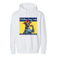 Childless Dog Lady Is Voting Kamala Election Usa 2024 Garment-Dyed Fleece Hoodie