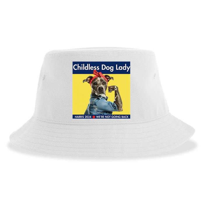 Childless Dog Lady Is Voting Kamala Election Usa 2024 Sustainable Bucket Hat