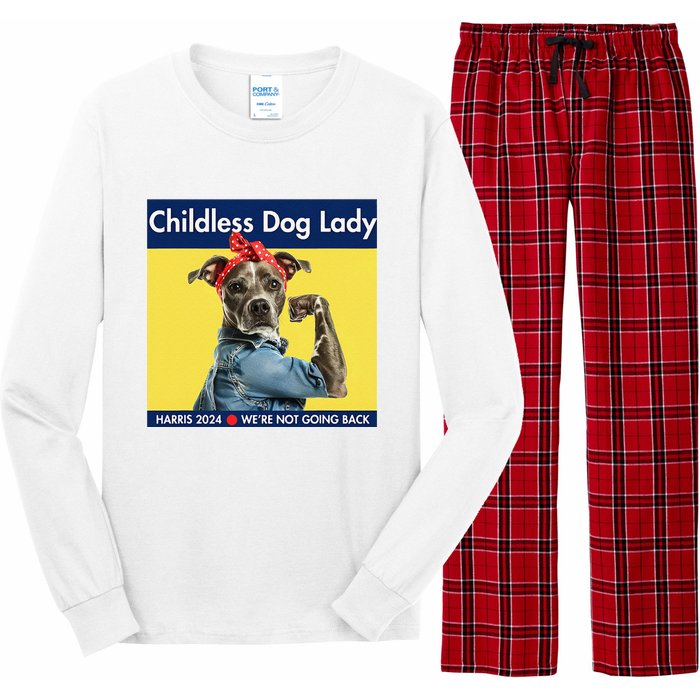 Childless Dog Lady Is Voting Kamala Election Usa 2024 Long Sleeve Pajama Set