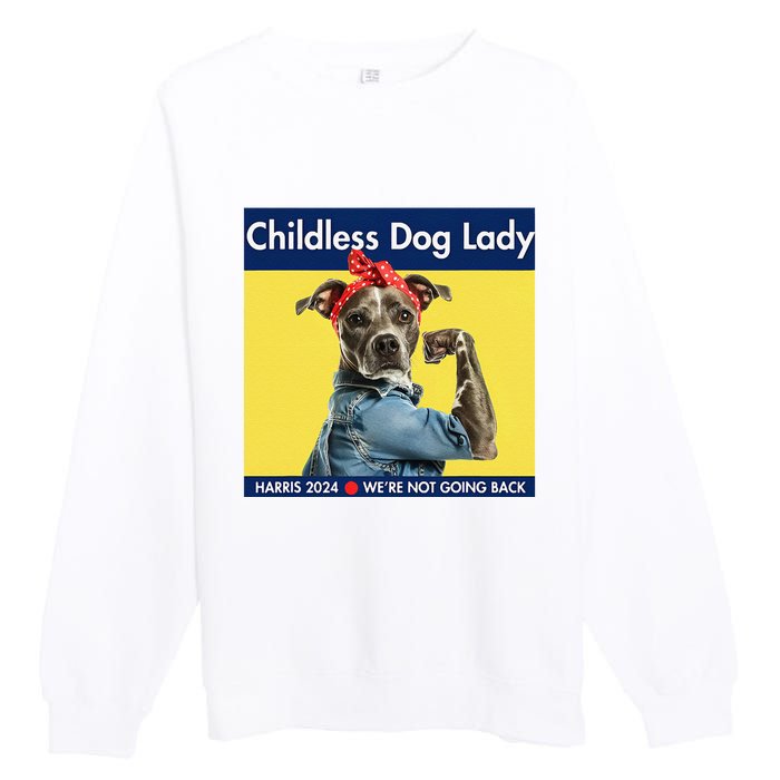 Childless Dog Lady Is Voting Kamala Election Usa 2024 Premium Crewneck Sweatshirt