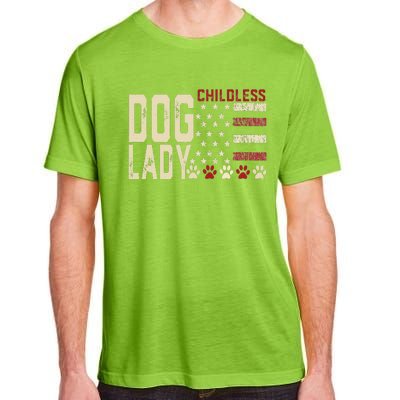 Childless Dog Lady Vote 2024 Us Flag Democratic President Adult ChromaSoft Performance T-Shirt