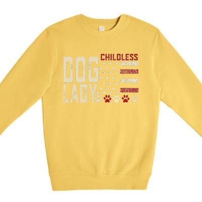 Childless Dog Lady Vote 2024 Us Flag Democratic President Premium Crewneck Sweatshirt