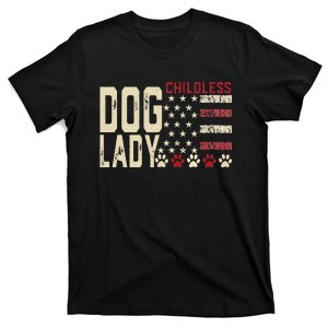 Childless Dog Lady Vote 2024 Us Flag Democratic President T-Shirt