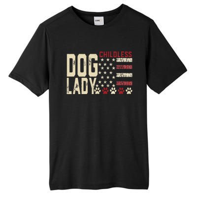 Childless Dog Lady Vote 2024 Us Flag Democratic President Tall Fusion ChromaSoft Performance T-Shirt