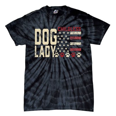 Childless Dog Lady Vote 2024 Us Flag Democratic President Tie-Dye T-Shirt