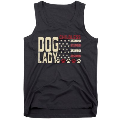 Childless Dog Lady Vote 2024 Us Flag Democratic President Tank Top