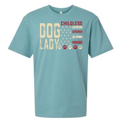 Childless Dog Lady Vote 2024 Us Flag Democratic President Sueded Cloud Jersey T-Shirt