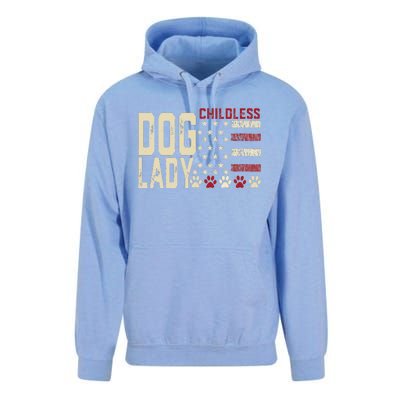 Childless Dog Lady Vote 2024 Us Flag Democratic President Unisex Surf Hoodie