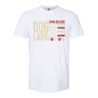 Childless Dog Lady Vote 2024 Us Flag Democratic President Softstyle CVC T-Shirt