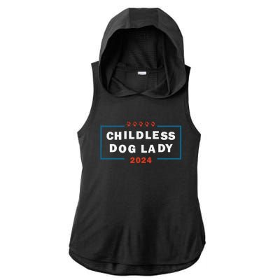 Childless Dog Lady Is Voting Kamala Election Usa 2024 Pro Democrat Ladies PosiCharge Tri-Blend Wicking Draft Hoodie Tank