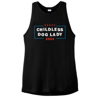 Childless Dog Lady Is Voting Kamala Election Usa 2024 Pro Democrat Ladies PosiCharge Tri-Blend Wicking Tank