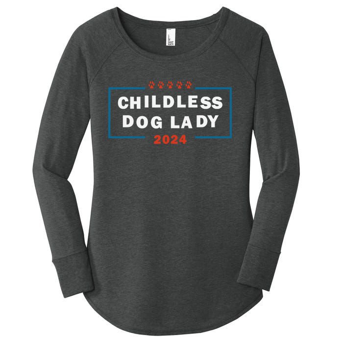 Childless Dog Lady Is Voting Kamala Election Usa 2024 Pro Democrat Women's Perfect Tri Tunic Long Sleeve Shirt