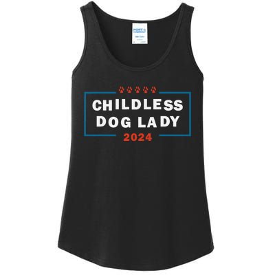 Childless Dog Lady Is Voting Kamala Election Usa 2024 Pro Democrat Ladies Essential Tank