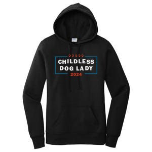 Childless Dog Lady Is Voting Kamala Election Usa 2024 Pro Democrat Women's Pullover Hoodie