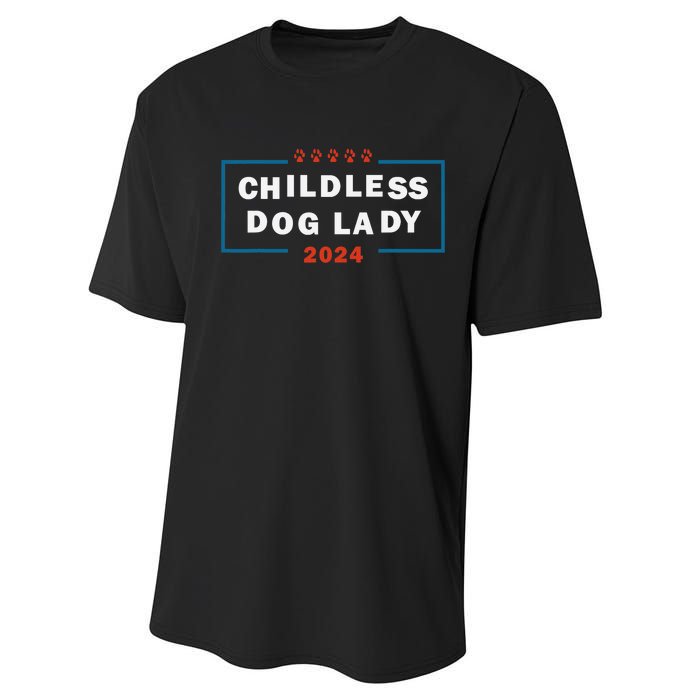 Childless Dog Lady Is Voting Kamala Election Usa 2024 Pro Democrat Performance Sprint T-Shirt