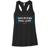 Childless Dog Lady Is Voting Kamala Election Usa 2024 Pro Democrat Women's Racerback Tank