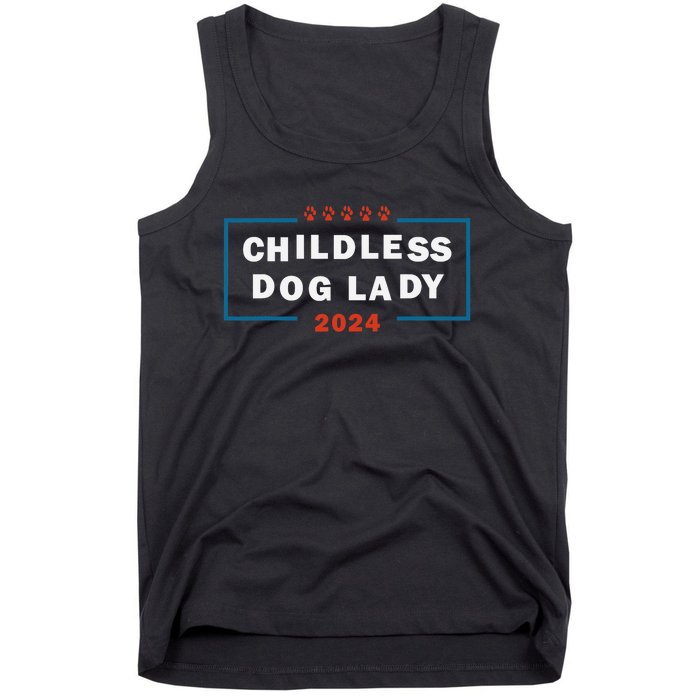 Childless Dog Lady Is Voting Kamala Election Usa 2024 Pro Democrat Tank Top