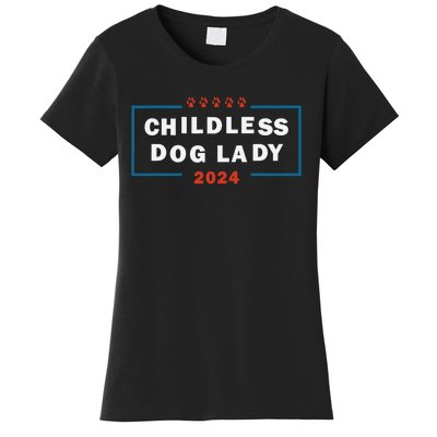 Childless Dog Lady Is Voting Kamala Election Usa 2024 Pro Democrat Women's T-Shirt