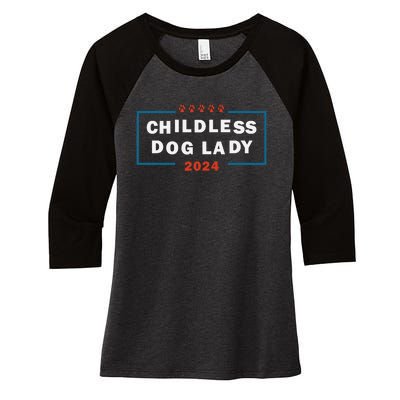 Childless Dog Lady Is Voting Kamala Election Usa 2024 Pro Democrat Women's Tri-Blend 3/4-Sleeve Raglan Shirt