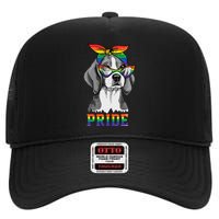 Cute Dog Lover Puppy Owner Beagle Mom Dad Gay Lesbian LGBT High Crown Mesh Back Trucker Hat