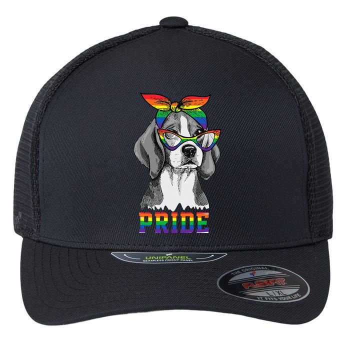 Cute Dog Lover Puppy Owner Beagle Mom Dad Gay Lesbian LGBT Flexfit Unipanel Trucker Cap