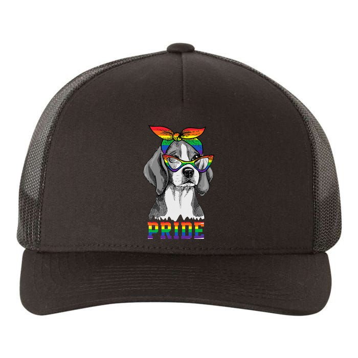 Cute Dog Lover Puppy Owner Beagle Mom Dad Gay Lesbian LGBT Yupoong Adult 5-Panel Trucker Hat