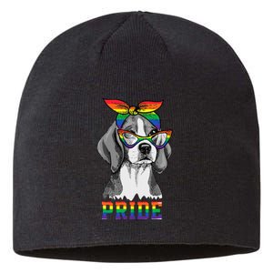 Cute Dog Lover Puppy Owner Beagle Mom Dad Gay Lesbian LGBT Sustainable Beanie