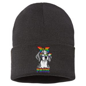 Cute Dog Lover Puppy Owner Beagle Mom Dad Gay Lesbian LGBT Sustainable Knit Beanie