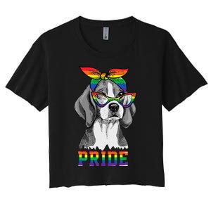 Cute Dog Lover Puppy Owner Beagle Mom Dad Gay Lesbian LGBT Women's Crop Top Tee