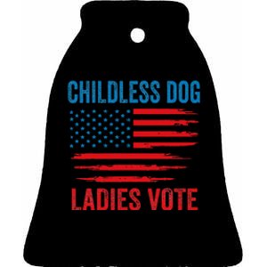 Childless Dog Ladies Ceramic Bell Ornament