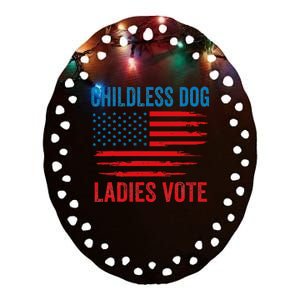 Childless Dog Ladies Ceramic Oval Ornament