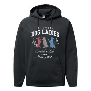 Childless Dog Lady Social Club President Kamala Harris 2024 Performance Fleece Hoodie