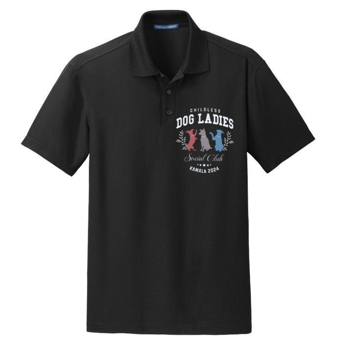 Childless Dog Lady Social Club President Kamala Harris 2024 Dry Zone Grid Polo