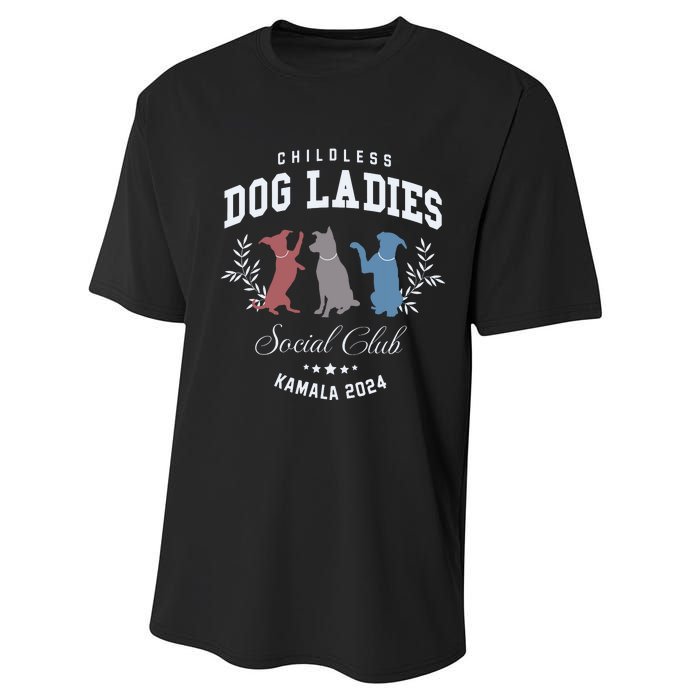 Childless Dog Lady Social Club President Kamala Harris 2024 Performance Sprint T-Shirt