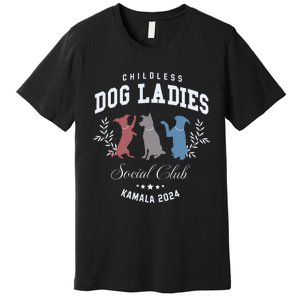 Childless Dog Lady Social Club President Kamala Harris 2024 Premium T-Shirt