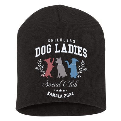 Childless Dog Lady Social Club President Kamala Harris 2024 Short Acrylic Beanie