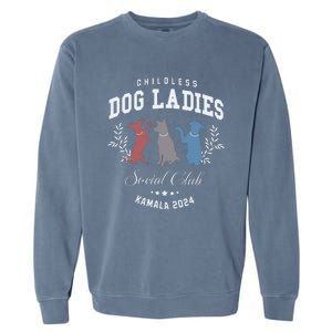 Childless Dog Lady Social Club President Kamala Harris 2024 Garment-Dyed Sweatshirt