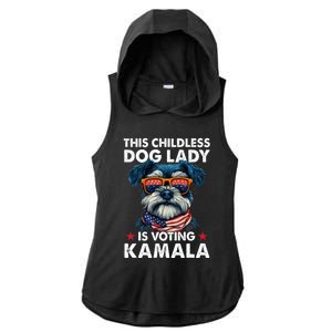 Childless Dog Lady Kamala Harris 2024 Miniature Schnauzer Ladies PosiCharge Tri-Blend Wicking Draft Hoodie Tank